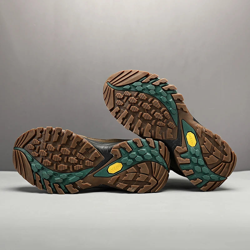 HIKEUP High-Top Men Hiking Boot Winter Outdoor Shoes Lace-Up Non-slip Sports Casual Trekking Boots Man Suede Warm Shoes