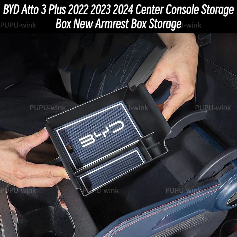 BYD Atto 3 Yuan Plus 2022 2023 2024 Center Console Storage Box New Armrest Box Storage Tray Organizer Box for BYD EV Interior