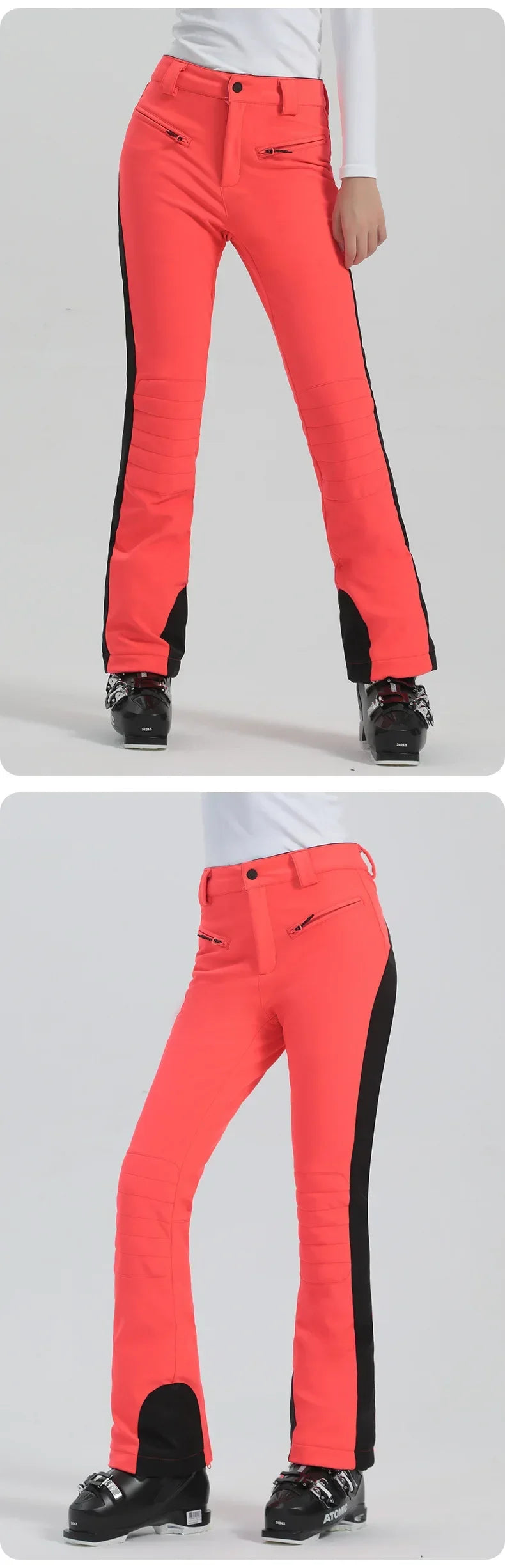 Ladies High Elasticity Skiing Pants Women Slim Winter Trousers 2025 Alpine Sport Ski Pants Outdoor Warm Waterproof Snow Clothes