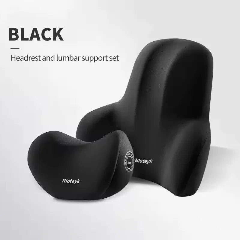 Car Neck Pillow Memory Foam Protective Lumbar Support Backrest Relieves Pressure Breathable Car Headrest Pillow Car Assesories