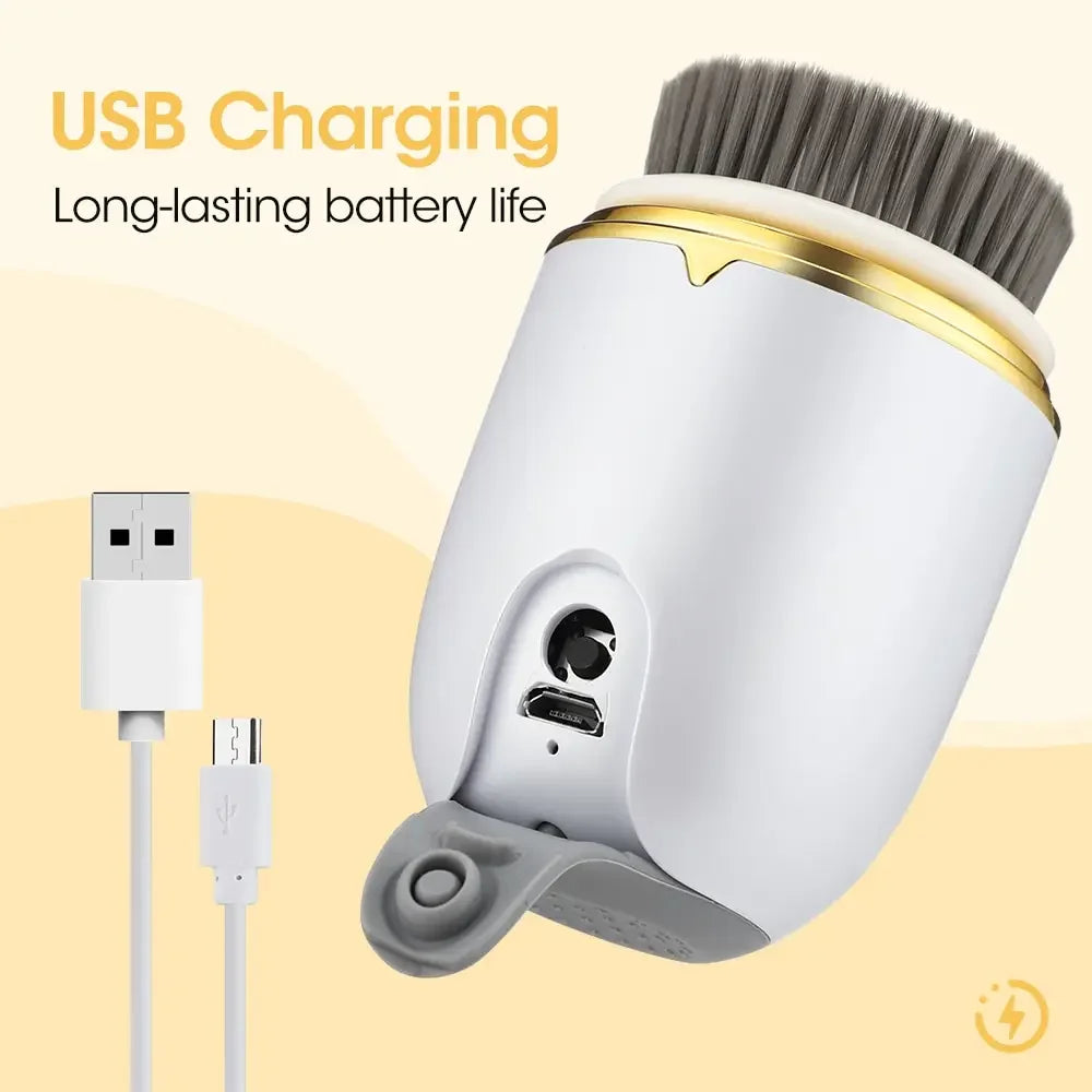 3 IN 1 Ultrasonic Facial Cleaner Pore Face Electric Face Cleansing Brush Skin Care Massager Blackhead Remover Facial Clean Brush