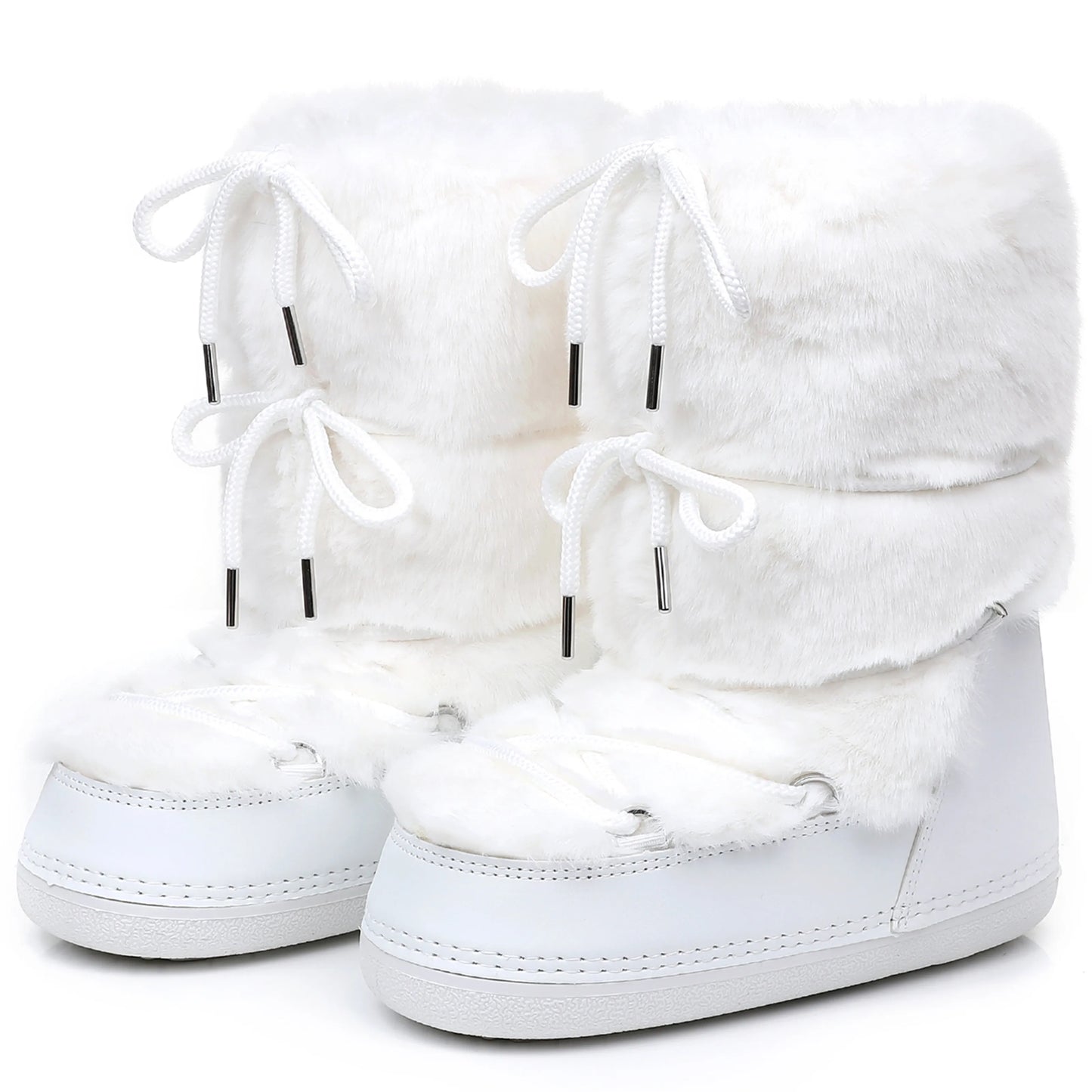 Fluffy Fur Boots 2025 Winter Fashion Sexy Faux Fox Fur Snow Boots Ladies Furry Warm Cotton Boots Female Outdoor Ski Boots