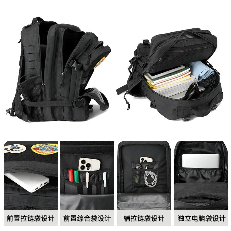 Summer Outdoor Hiking, Camping Picnic Large-capacity Camouflage Backpack 25/45 Liters Multi-functional Waterproof Backpack