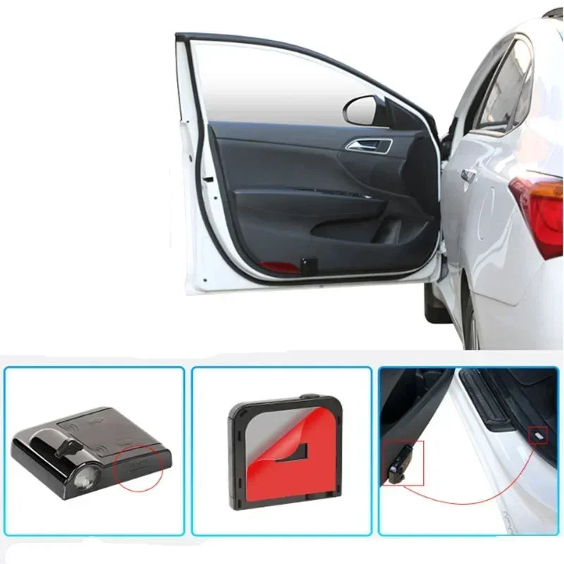 2Pcs New Car Door Light LED Welcome Lamp DIY N Logo Accessories Projector Wireless For Car tools Accessories amagi