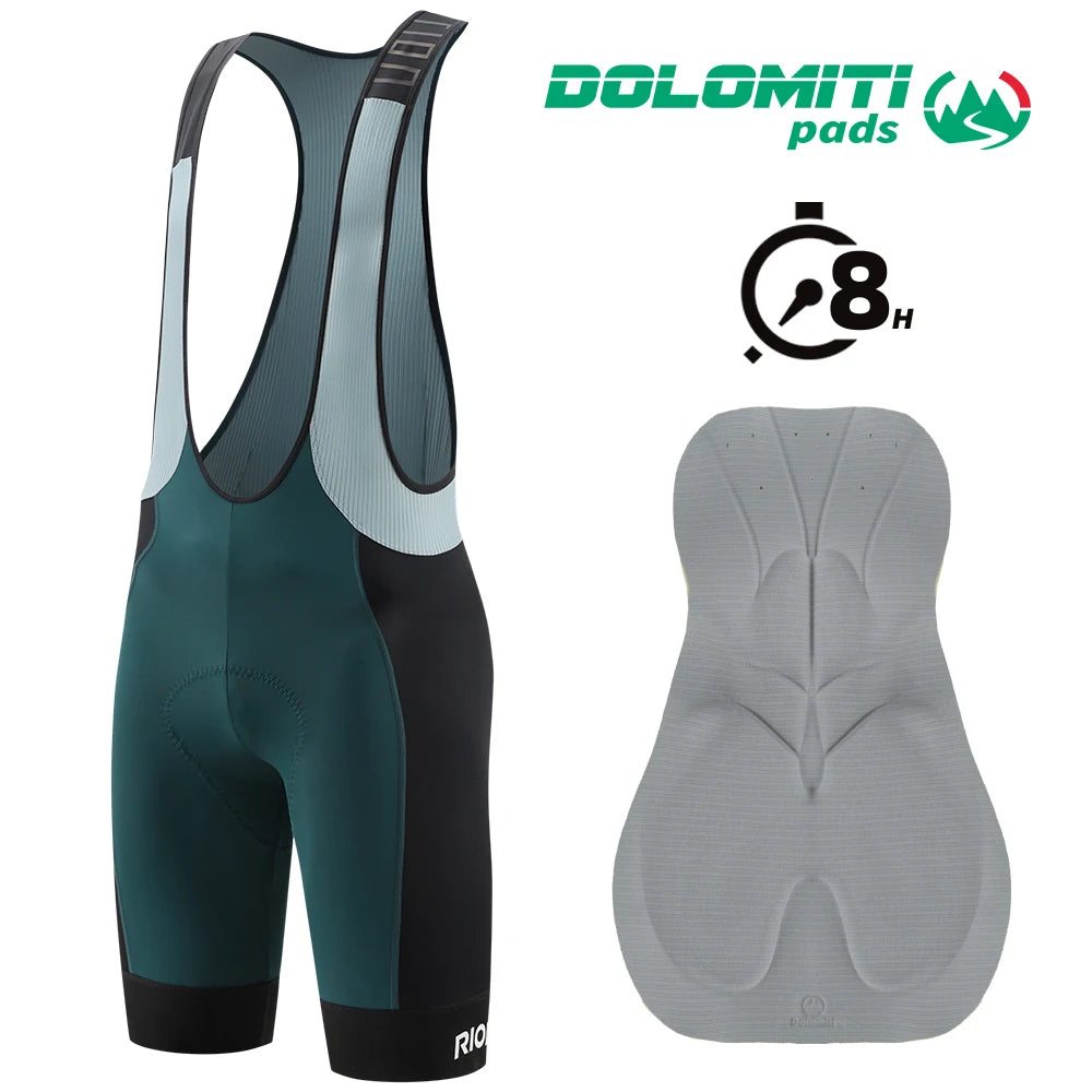 RION Cycling Bib Shorts Men Mountain Bike MTB Padded Tights Bicycle Clothes Pro Male Bibs Dolomiti 8H Long Distance Road Riding