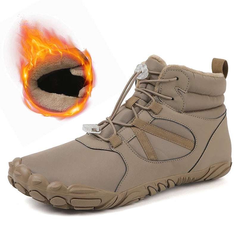 Men Women Waterproof Winter Boots Snow Barefoot Casual Shoes Outdoor Warm Work Shoes Ankle Shoes for Trekking Climbing Hiking