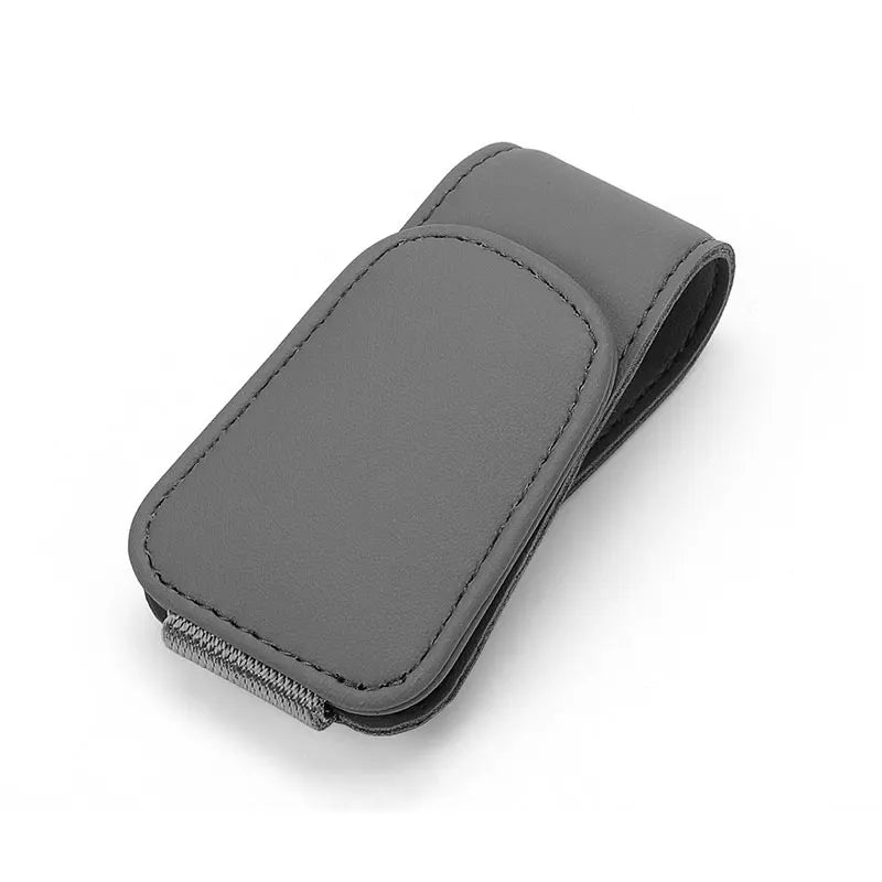 Universal Car Auto Sun Visor Eyeglass Hanger Clip Leather Glasses Holder Magnetic Multi-Function Automobile Accessories Storage