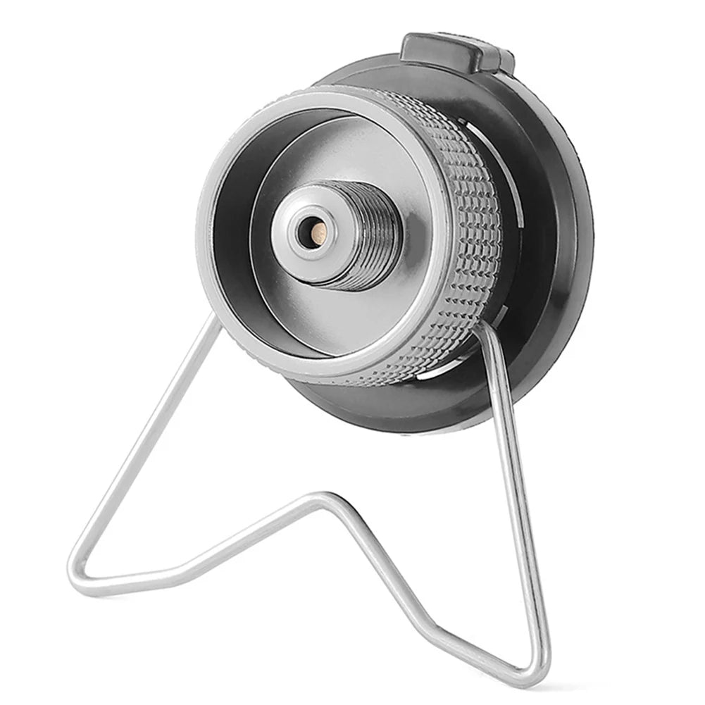 Butane Adapter With Bracket Outdoor Butane Gas Conversion Joint Camping Stove Adapter Screw Valve Output Nozzle Bottle Adapter