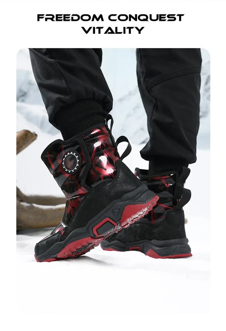 Winter Children's Cotton Shoes Anti-Slip Ice Claw High-Top Waterproof Fleece-Lined Snow Boots for Girls And Boys Hot Sale Of The