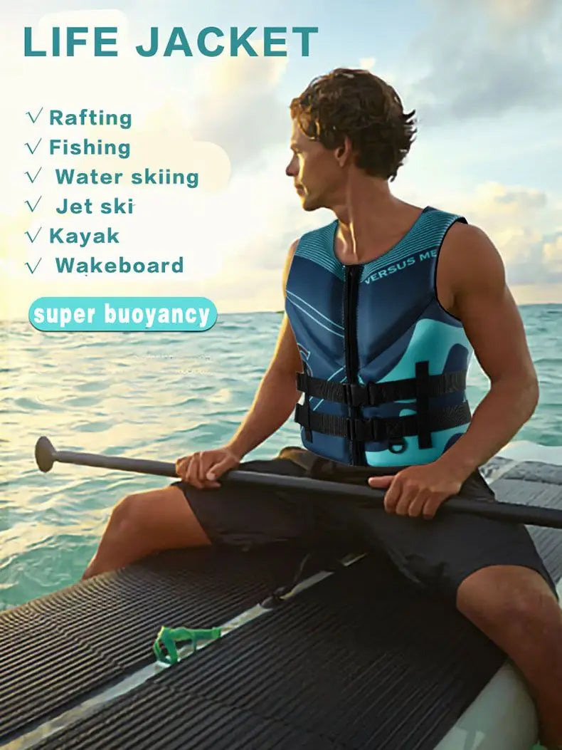 Life Jacket for Adult Water Sport Swimming Surf Raft Kayak Fishing Jet Ski Life Vest Super Buoyancy Neoprene Rescue Life Jackets