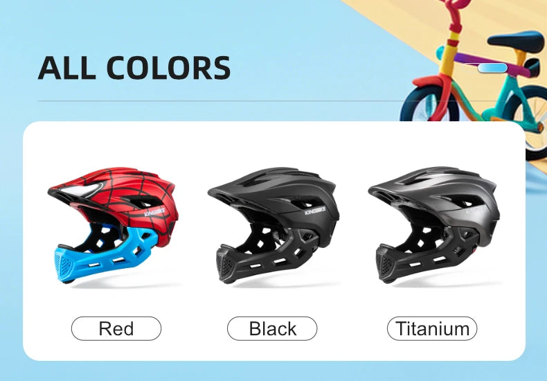 BATFOX Kids Full Face bike helmet Detachable Downhill Children Cycling Motorcycle Skateboard Sports Racing Racing Bicycle helmet
