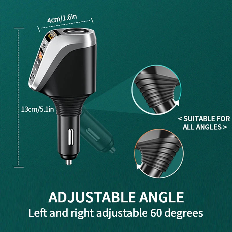 66W Quick Charge Car Cigarette Lighter Charger QC3.0/PD Port Phone Charger Socket DC 12V/24V Universal USB Type Power Adapter