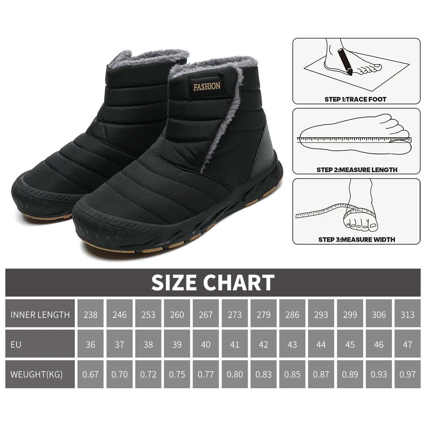New Men Winter Snow Boots Outdoor Women Velvet Warm Walking Shoes Waterproof Ski Shoes High-Top Cotton Boots Thick Cotton Shoes