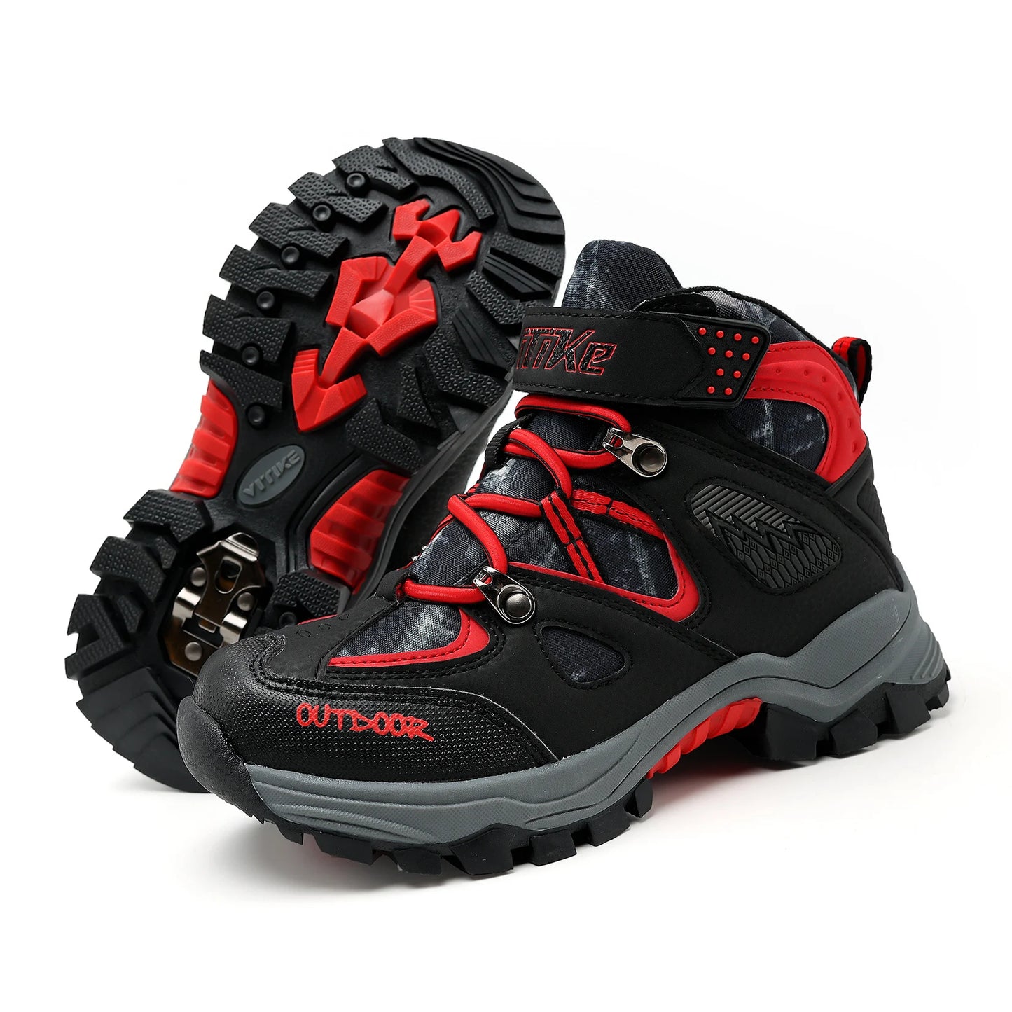 Kids Hiking Boots Boys Girls Outdoor Walking Climbing Sneaker Comfortable Snow Shoes Hiker Boot Antiskid Steel Buckle Sole
