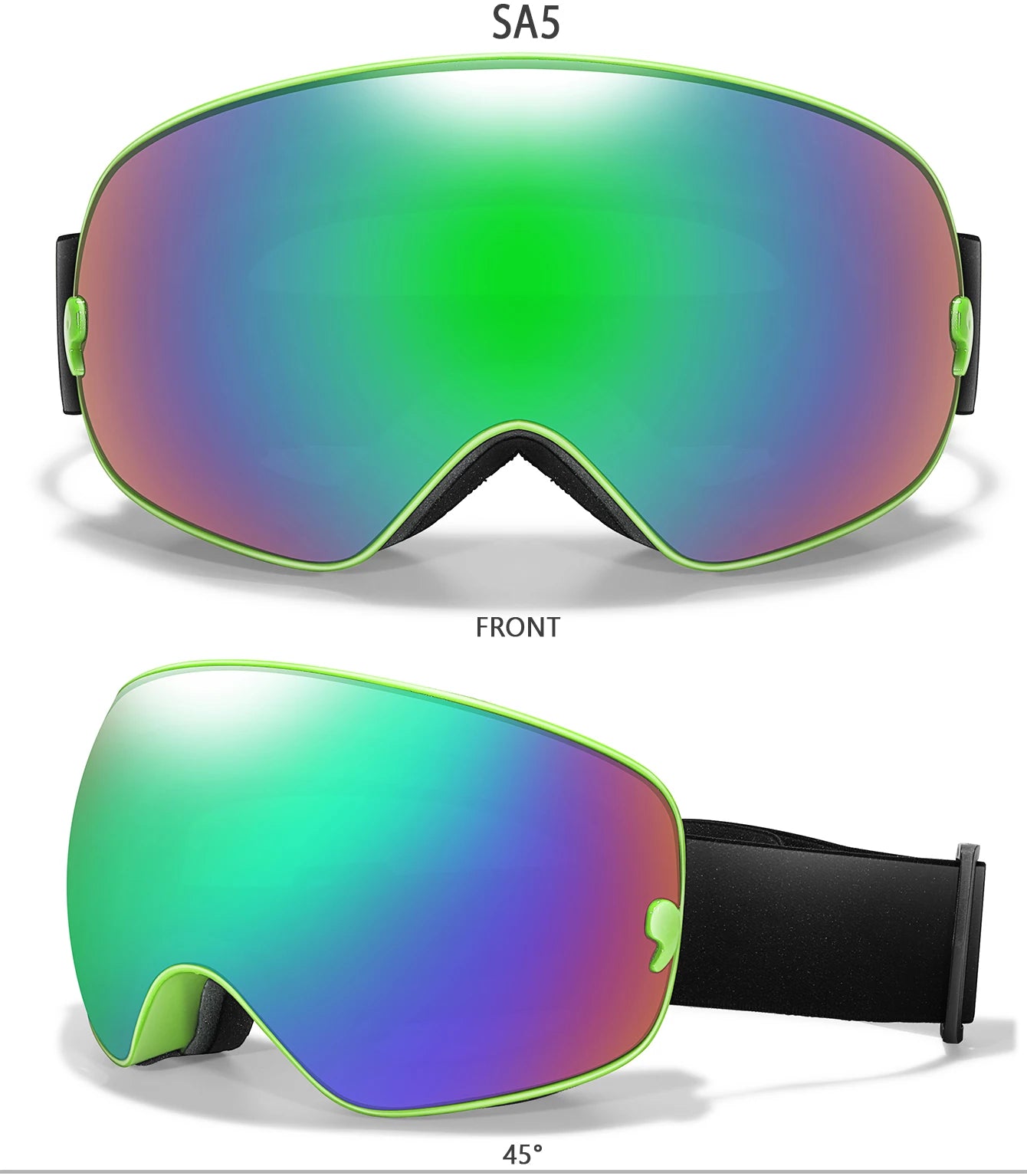 Anti-Fog SKI Goggles Snowboard Goggles UV400 with Night Vison Lens Men Women Teen Best Gift for Christmas and New Year