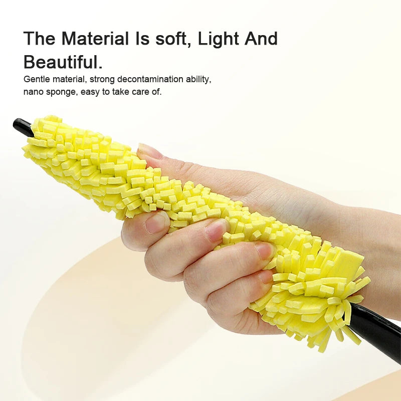 SEAMETAL Car Wheel Cleaner Brush Tire Rim Cleaning Tool Auto Scrub Washing Vehicle Washer Dust Cleaner Sponge Car Wash Accessory