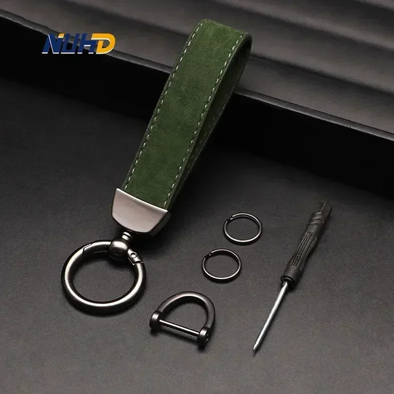 Suede Car Keychain For Rolls-Royce Lamborghini Bentley Ferrari Maybach McLaren Key Rings Metal Anti-loss Protector Accessories