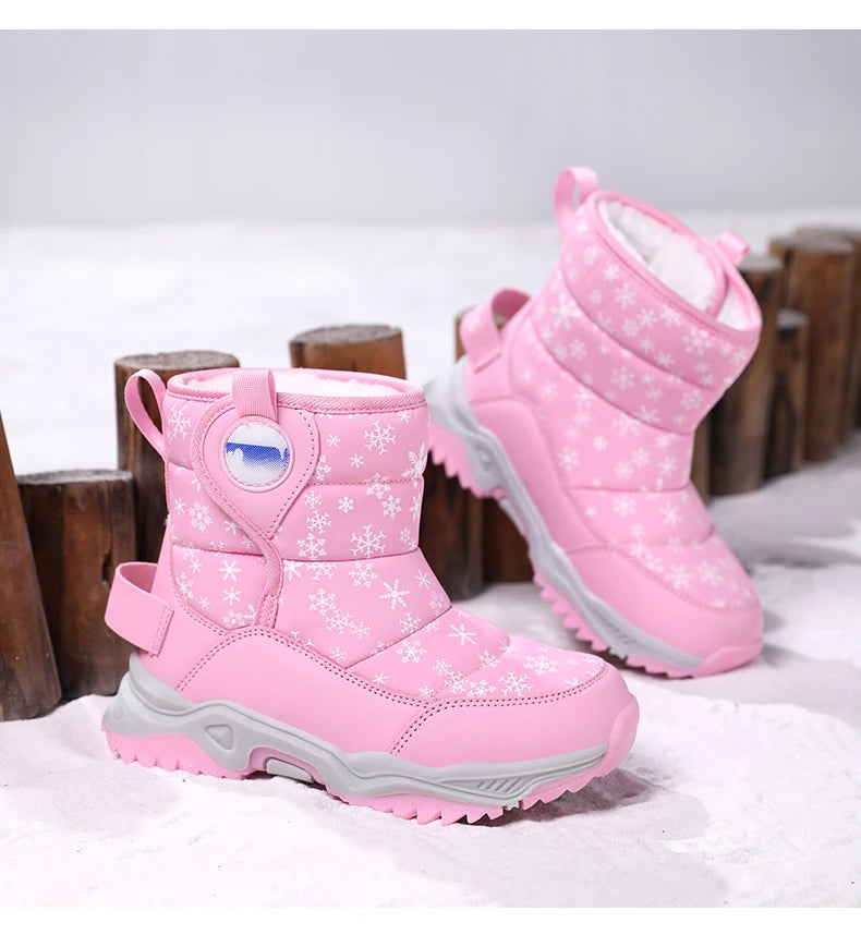 Hot Sell Girls Boots Children Snow Boots For Boys Fashion Sneakers Winter Kids Warm Snow Boots Sport Fashion Leather Shoes