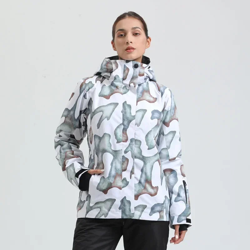 Skiing Hoodie Jacket Outdoor Warm Ski Coats Windproof Waterproof Ski Tops Women Sports Snowboard Jacket Winter New Snow Clothing