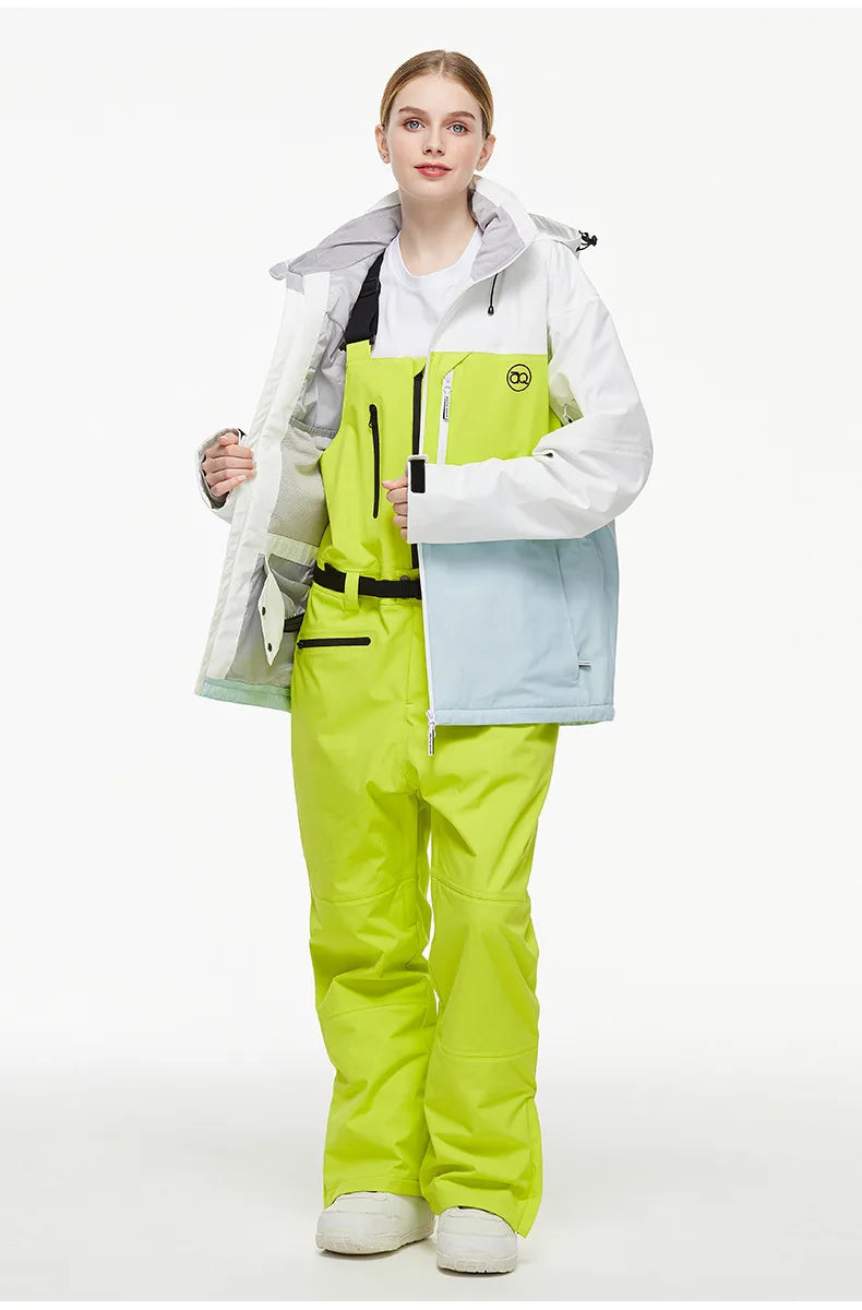 Men Women Ski Pants Winter Windproof Waterproof Reflective Warm Breathable Ski Overalls Pants Female Male Loose Snowboard Pants