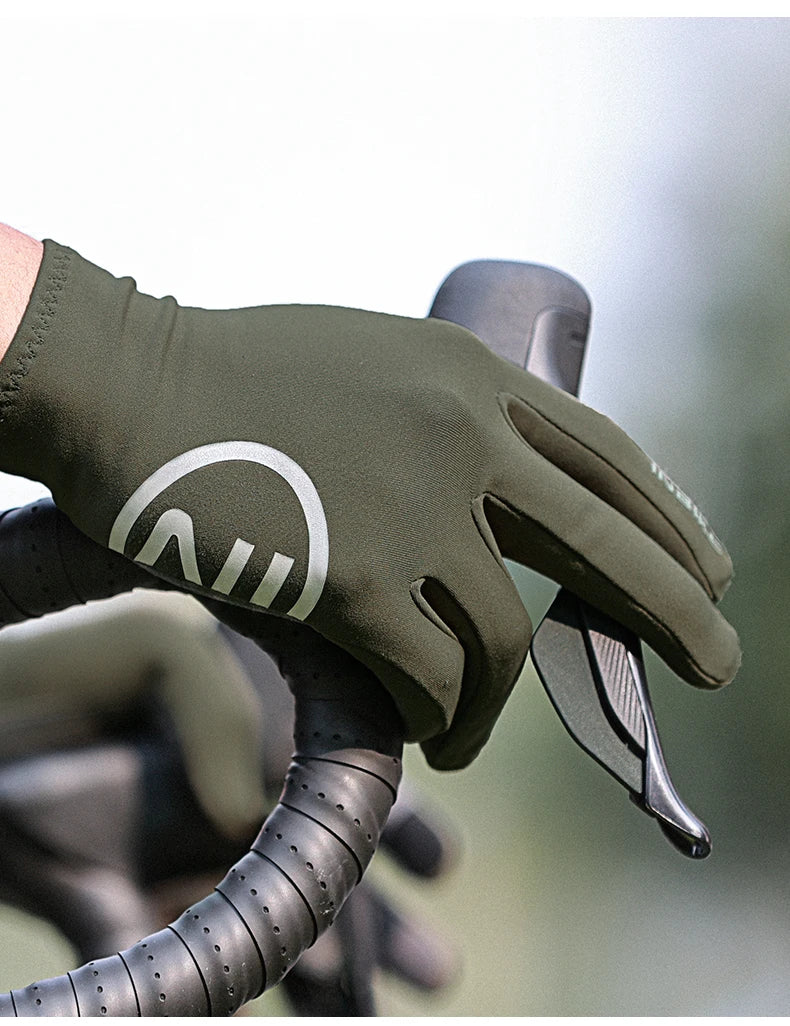 INBIKE 2024 Cycling Gloves Gel Padded for Men Autumn Winter Fleece Road Bike Gloves MTB Full Finger Touchscreen Bike Accessories