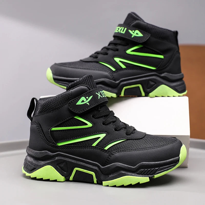 Boys' boots, children's sports shoes, autumn and winter outdoor hiking shoes, high-quality ankle boots for middle-aged and young
