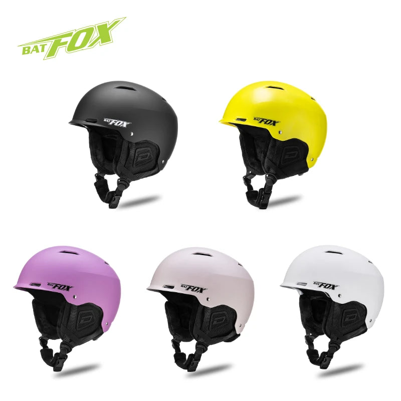 BATFOX New Unisex Ski Helmet Certificate Half-covered Anti-impact Skiing Helmet For Adult and Kids Snow Safety Snowboard Helmet