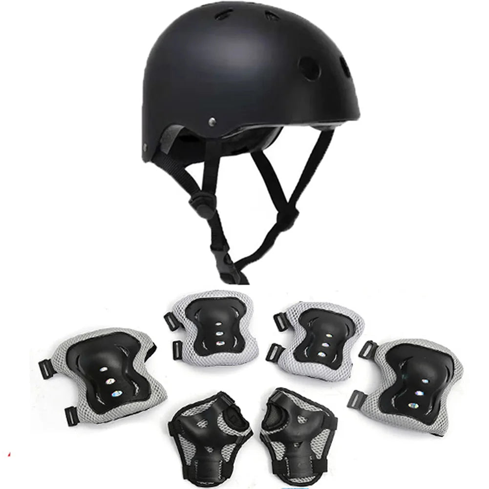 Child Bicycle Helmet Kids MTB Road Bike Helmets Safe Breathable Protection Headgear with Kneepads for Outdoor Sports Headpiece