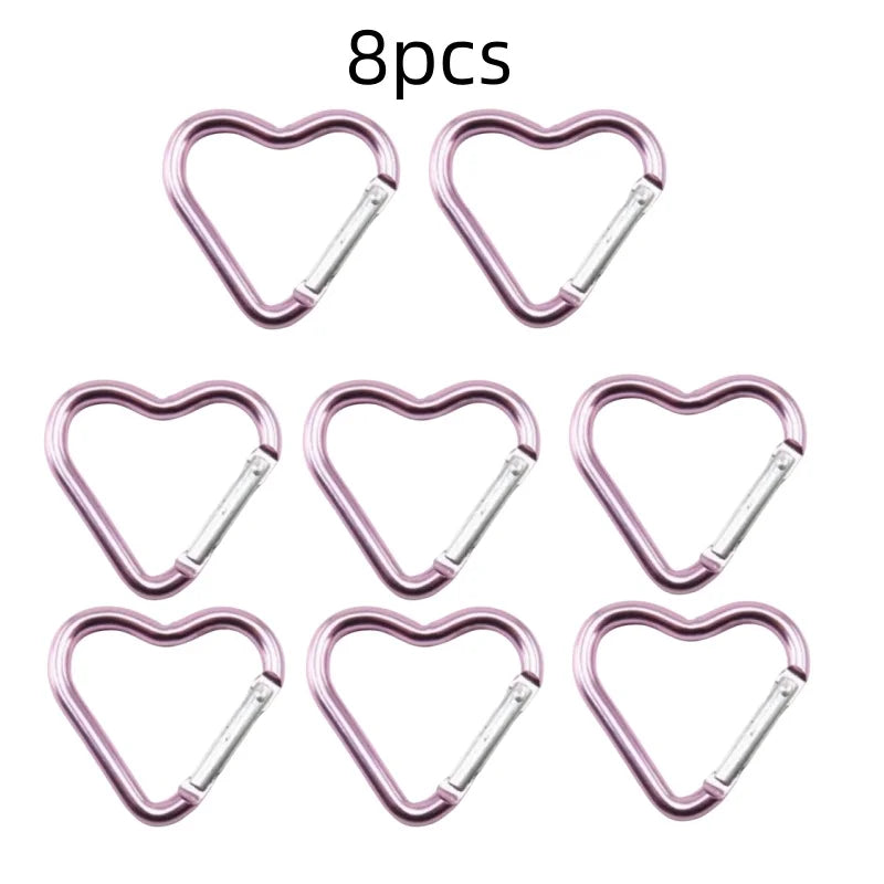 Outdoor Carabiner Heart Shape Keychain Clip Aluminum Alloy Rings Climbing Clips Spring Snap Hook Carabiner Durable