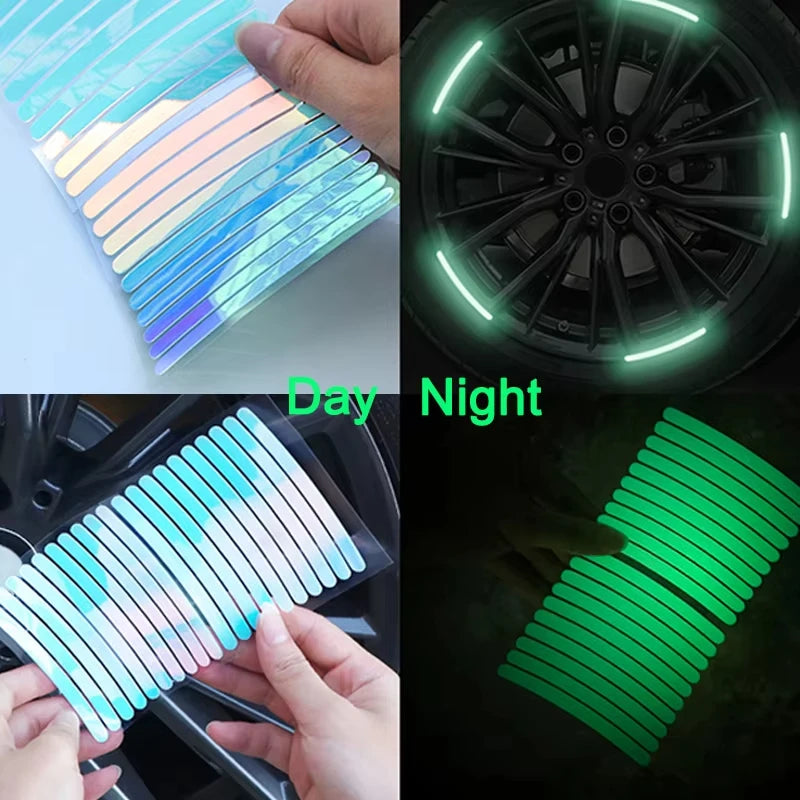 10/20/40PCS Reflective Stickers Car Wheels Tire Stickers Decoration for Night Driving Car Accessories