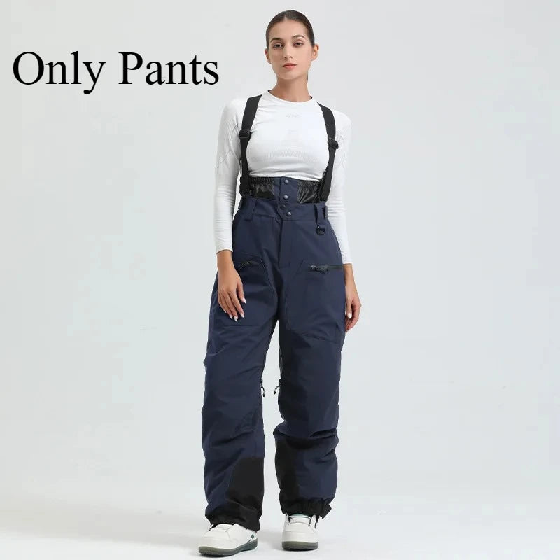 New Unisex Ski Pants Women Windproof Waterproof Snow Strides Warm Breathable Thickened Winter Outdoor Snowboarding Trousers