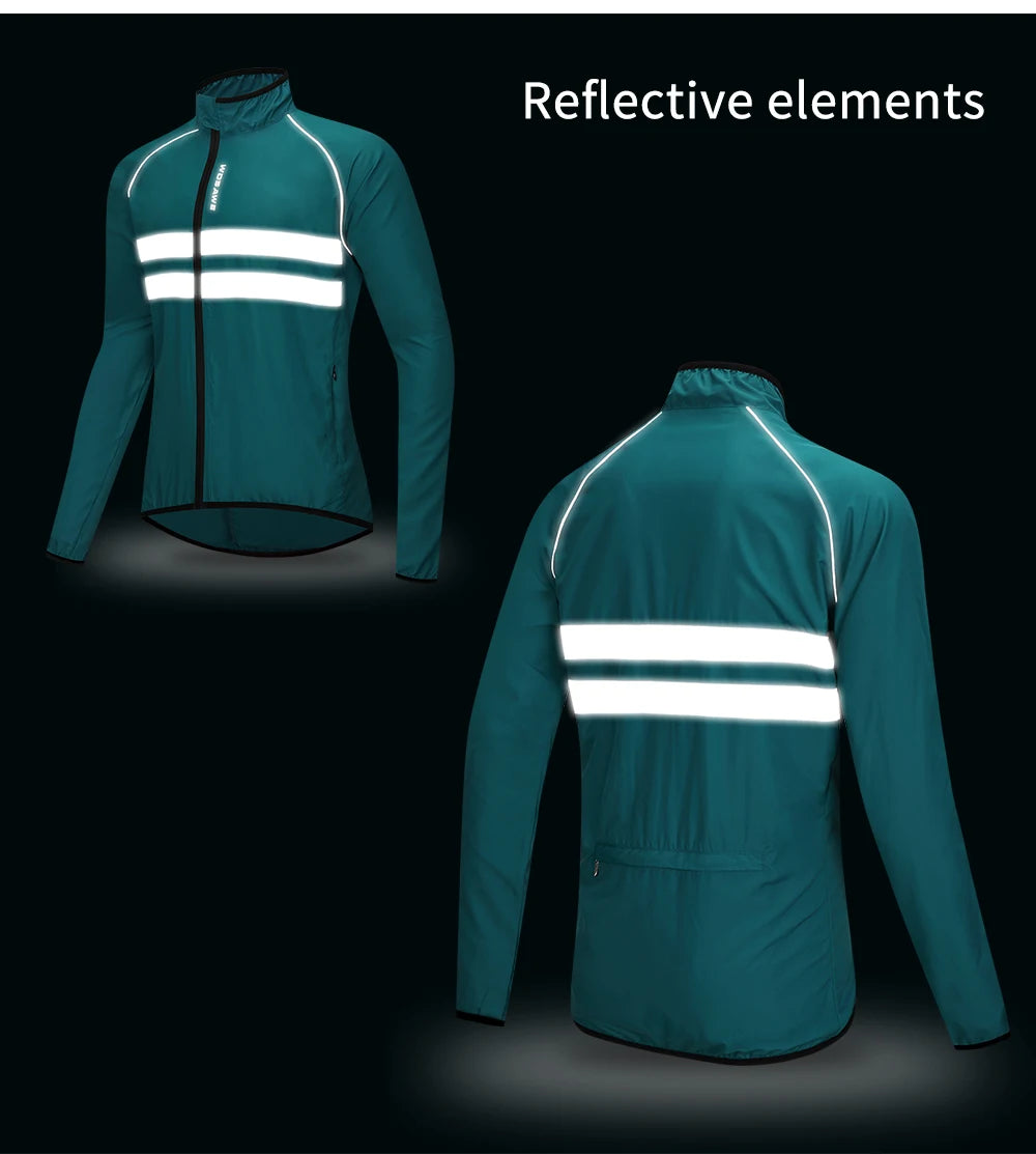 WOSAWE Men Cycling Windbreaker MTB Bicycle Long Sleeve Coat Water Resistant Outdoor Sport Jersey Bike Jacket Cycling Clothing