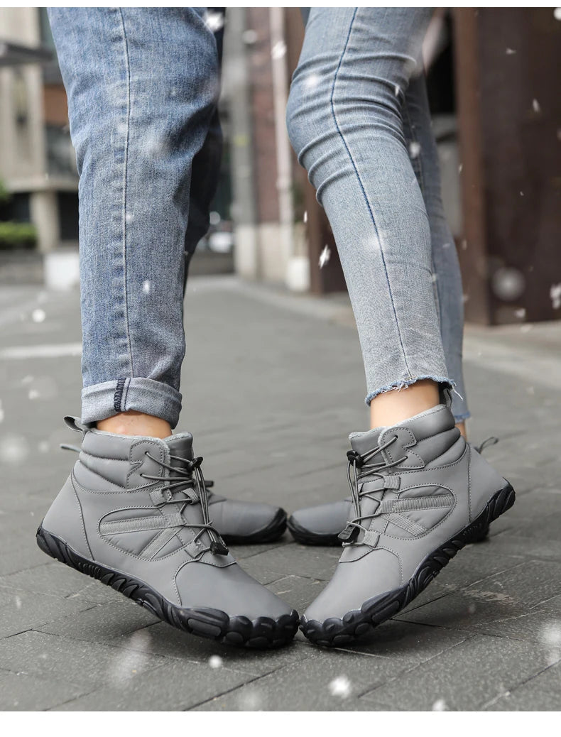 Men Women Waterproof Winter Boots Snow Barefoot Casual Shoes Outdoor Warm Work Shoes Ankle Shoes for Trekking Climbing Hiking