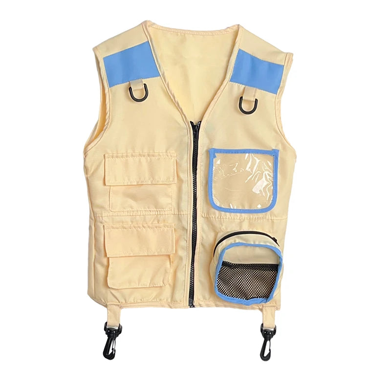 Children Explorer Vest Pretend Play Cosplay Camping Jungle Vest Dress Up for Boys Girls Camping Outdoor Adventures Kids Gift