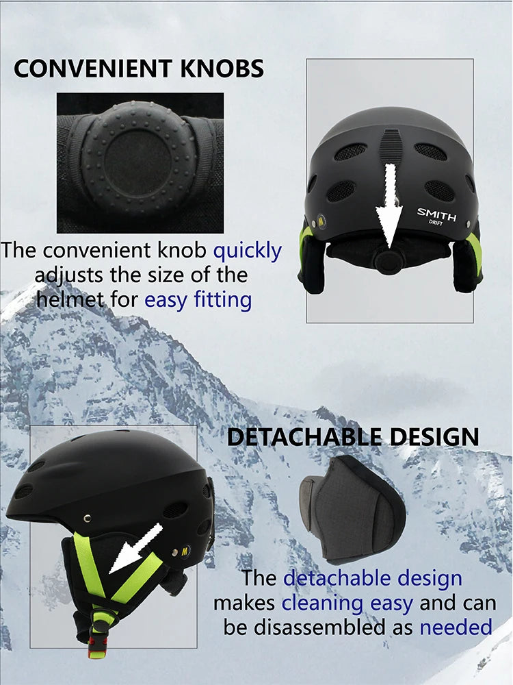 Unisex Ski Helmet Half-covered Skiing Snowboard Winter Sports Helmet Snow Skating Integrally-Molded Helmet Men Women snowboard