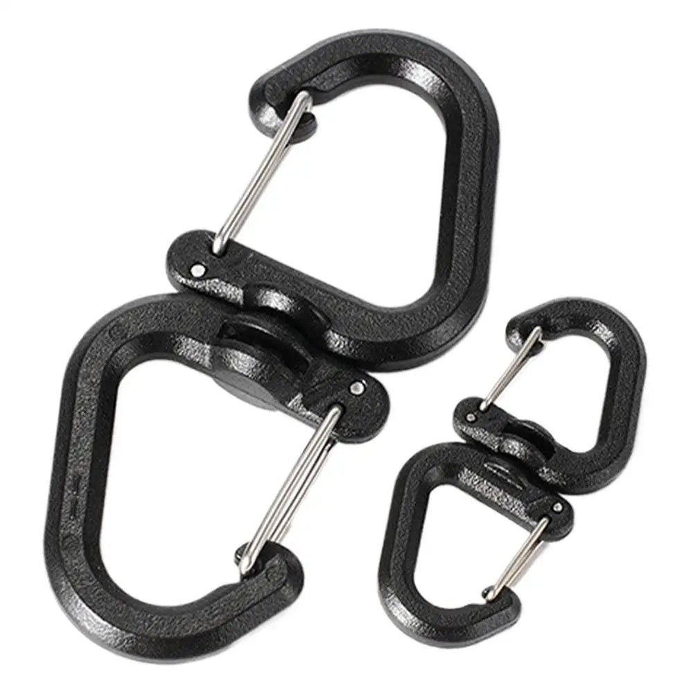 Double Clip Carabiner Outdoor Hook Clip Multi-Use Outdoor S Chain Hooks Portable Backpack Locking Hooks With 360 Degree Swivel