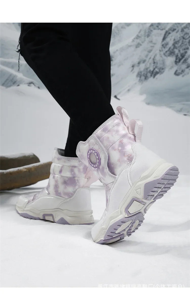 Winter Children's Cotton Shoes Anti-Slip Ice Claw High-Top Waterproof Fleece-Lined Snow Boots for Girls And Boys Hot Sale Of The