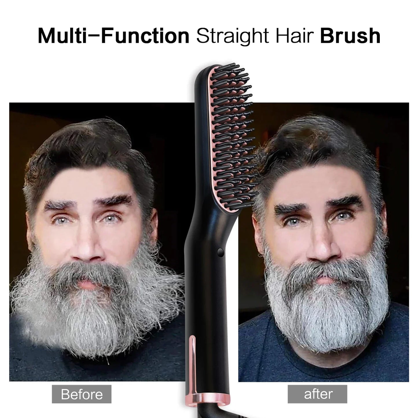 Men's Electric Beard Straightener Negative Ion Hair Straightening Brush Hair Straightener Wet & Dry Quick Styler