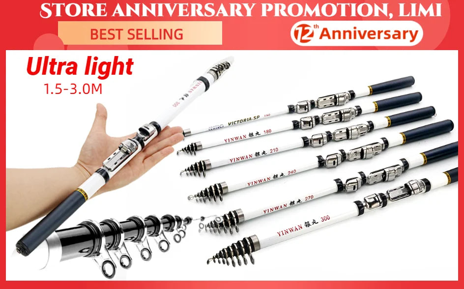 Telescopic Rock Fishing Rod Spinning Fly Carp Feeder Carbon Fiber Pesca 3M 2.7M 2.4M 2.1M 1.8M 1.5M Mini Travel Rod Reel Seat