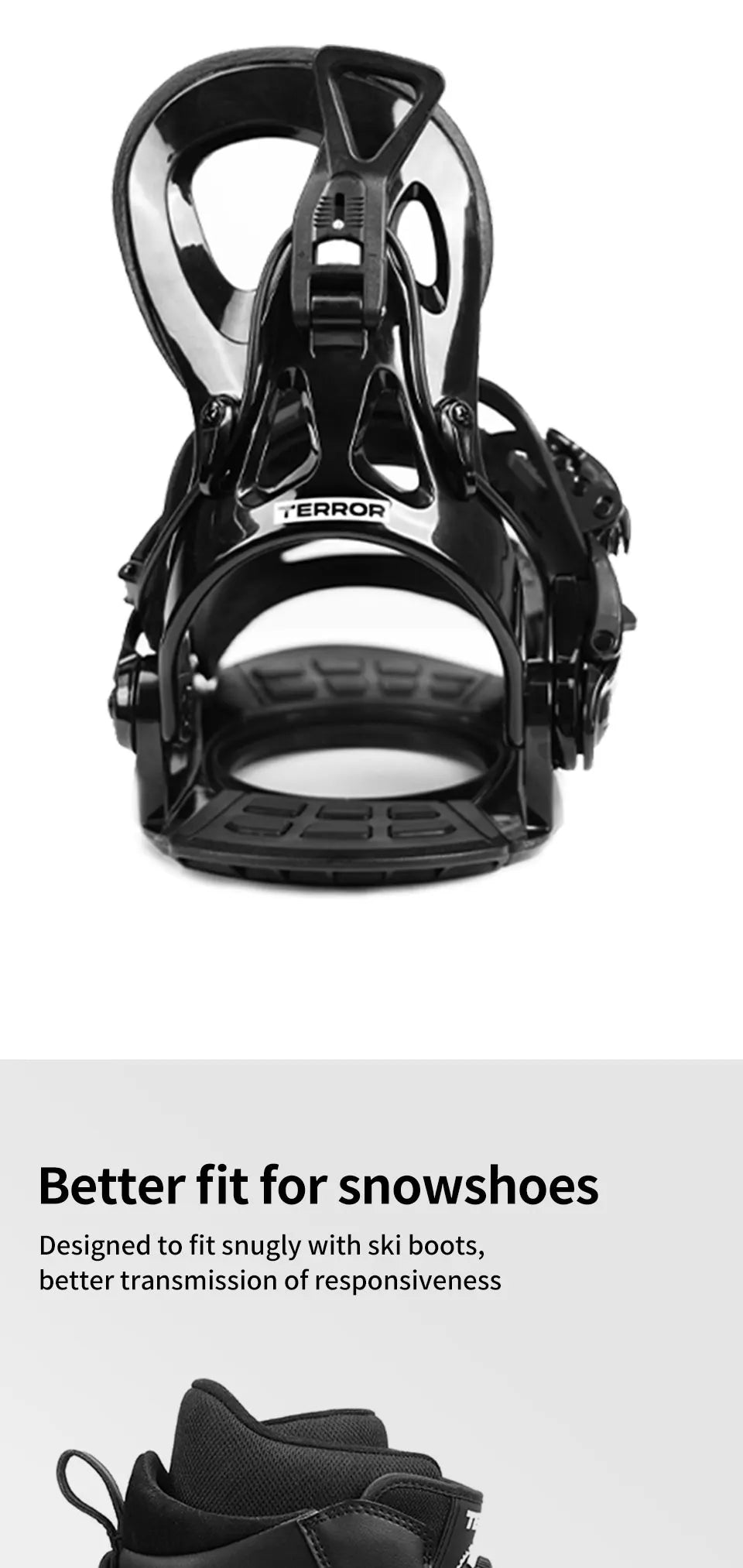 TERROR X1 Step-In Snowboard Bindings Men Women EVA Cushion 3D Strap Lightweight Freeride Gear