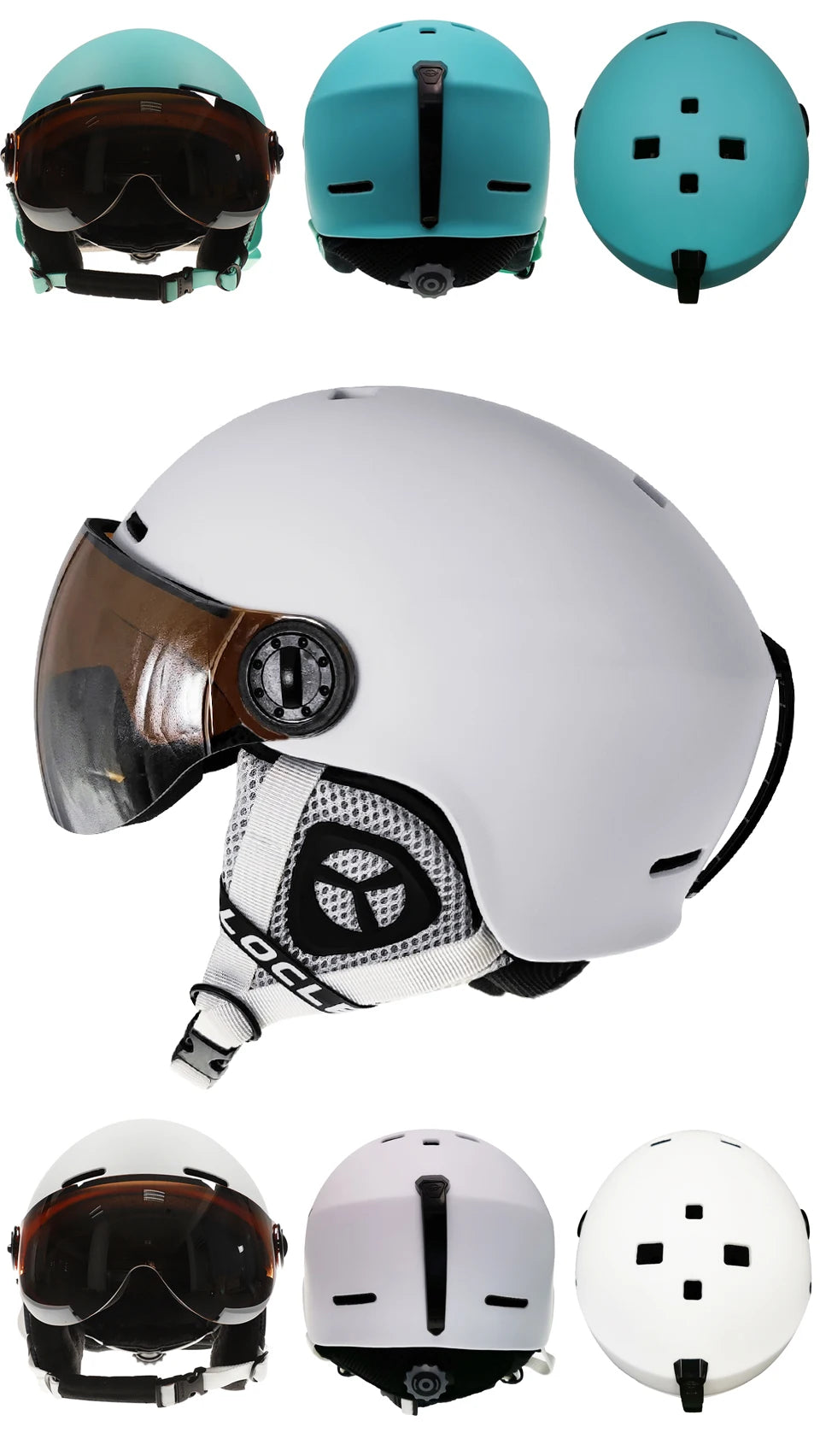 LOCLE Upgrade Skiing Helmet Men Women Children Ultralight Snowboard Skateboard Motorcycle Snowmobile Ski Helmet Visor Goggles