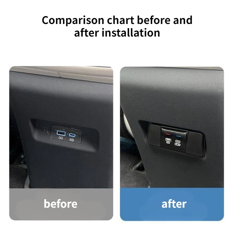 BYD Car Rear Seat USB Charging Protection Cover for BYD Seal 06 GT Charging Port Modification Dustproof Decorative Trim ABS