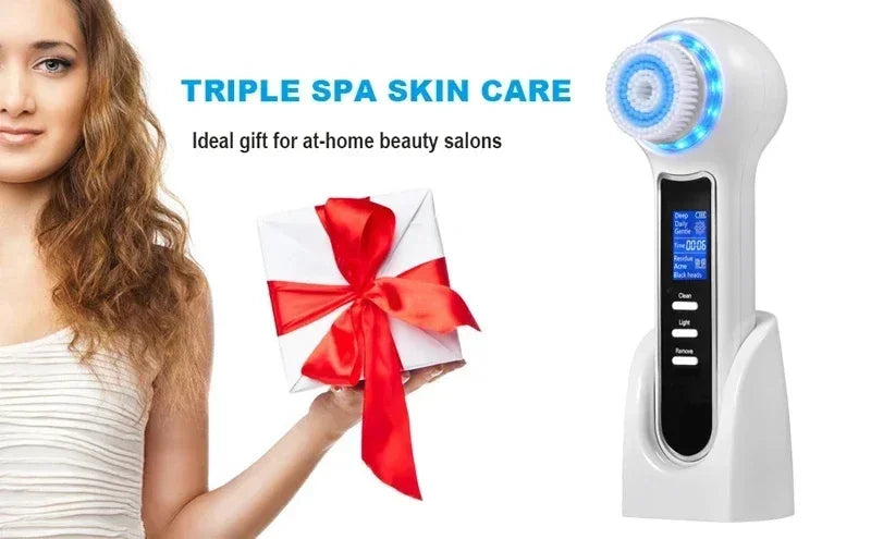 5 in 1 Electric Facial Cleansing Brush Blackhead Remover Pore Vacuum Cleaner Deep Cleaning Face Care Black Head Removal Machine