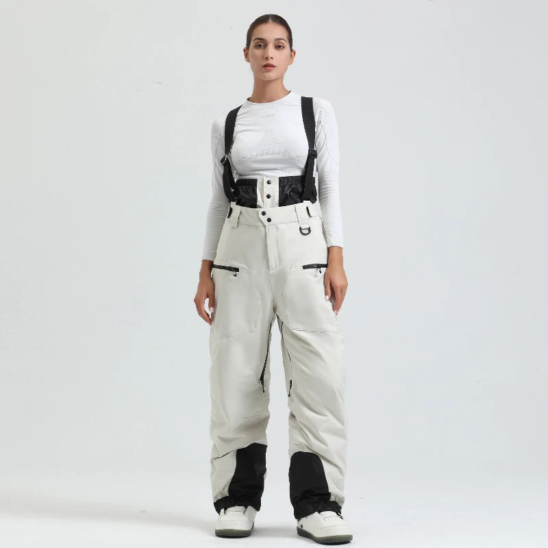New Unisex Ski Pants Women Windproof Waterproof Snow Strides Warm Breathable Thickened Winter Outdoor Snowboarding Trousers