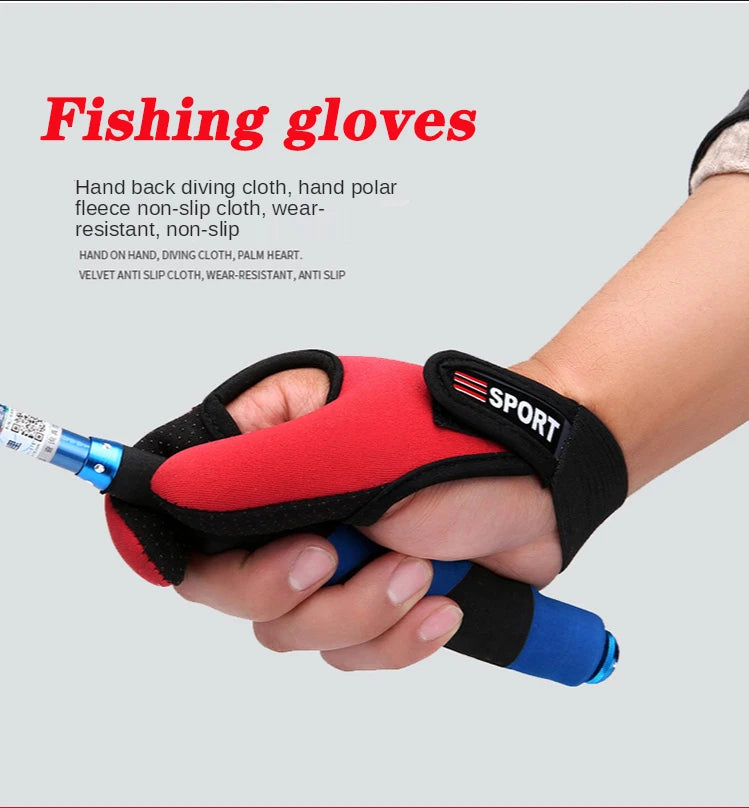 Fishing Gloves 2 Fingers Protector Breathable Anti-Slip Anti-Cut Fishing Gloves Carp Outdoor Fishing Tackle Accessories Supplies