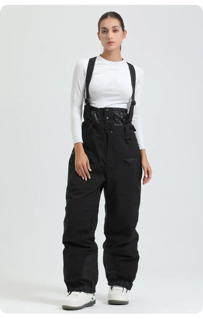 New Unisex Ski Pants Women Windproof Waterproof Snow Strides Warm Breathable Thickened Winter Outdoor Snowboarding Trousers