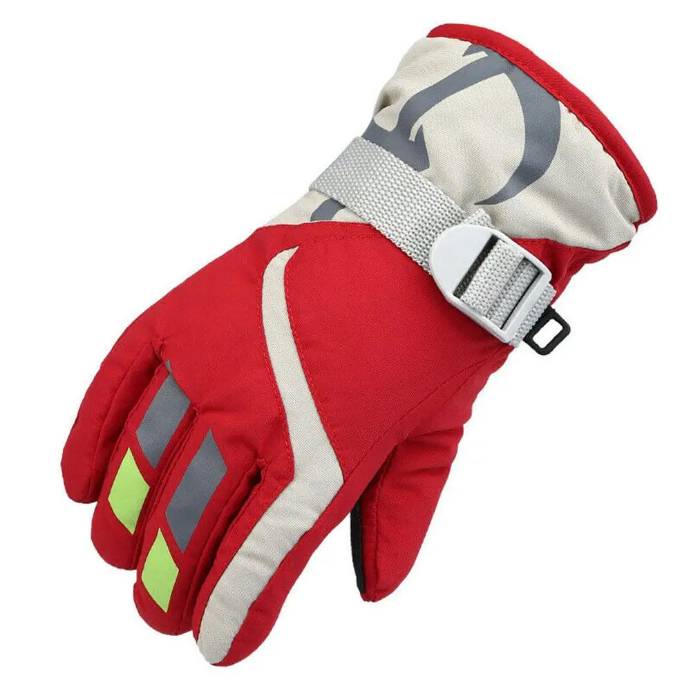 Winter Kids Snowboard Ski Gloves Nylon Non-slip Children Boys Girls Waterproof Cycling Thermal Fleece Warm Snow Gloves