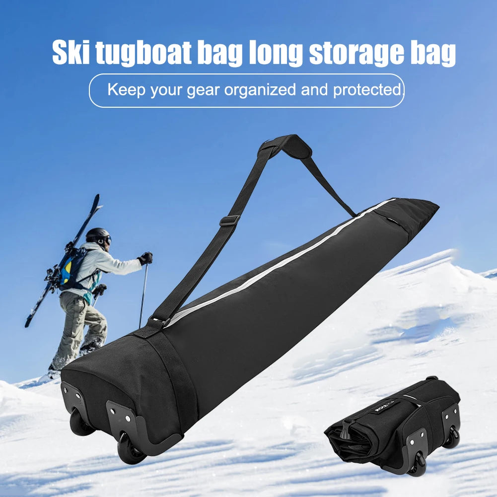 Store Transport Snowboard Bag with High-Capacity Waterproof Wheel Winter Ski Equipment Storage Bag for Outdoor Skiing Equipment