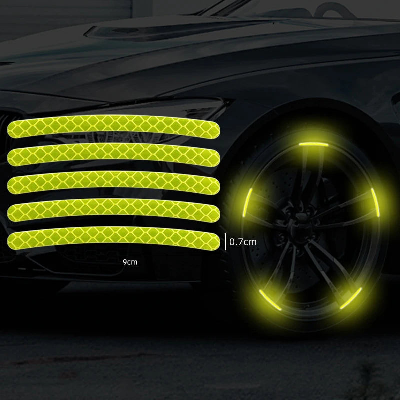 10/20/40PCS Reflective Stickers Car Wheels Tire Stickers Decoration for Night Driving Car Accessories