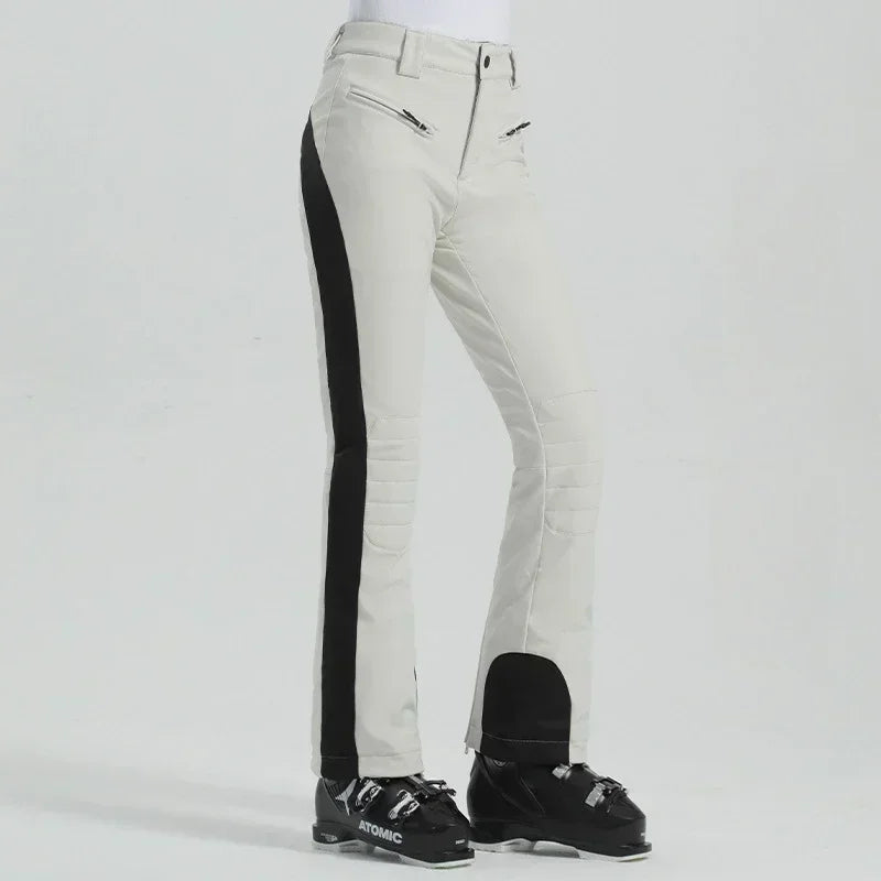 Ladies High Elasticity Skiing Pants Women Slim Winter Trousers 2025 Alpine Sport Ski Pants Outdoor Warm Waterproof Snow Clothes